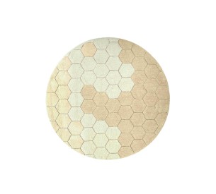 Dywan bawełnainy okrągły Ø 140, Honeycomb golden, Planet Bee, Lorena Canals