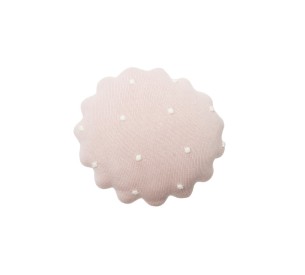Knitted Cushion Round Biscuit Pink Pearl