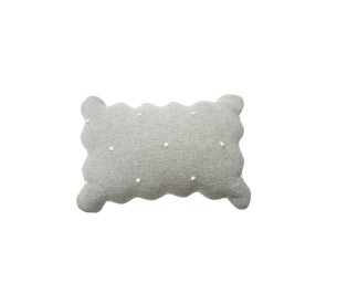 Knitted Cushion Biscuit Grey