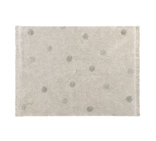 Lorena Canals Washable Rug Hippy Dots Natural Olive
