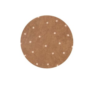 Washable rug Round Dot Chestnut