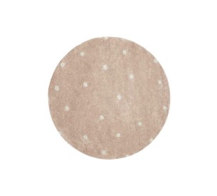 Washable rug Round Dot Rose